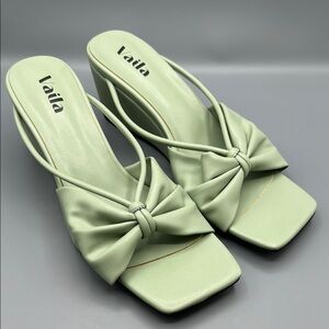 Vaila Shoes Women's Olivia Knotted Slide Wedge Sandals